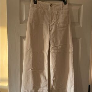 Maeve Cream Wide-Leg Jeans